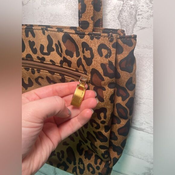 Vintage 90’s Nine West Cheetah Print Shoulder Bag Medium Sized Gold Hardware - Picture 4 of 9